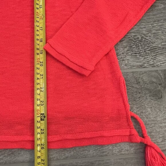 Lilly Pulitzer Women’s Jody V-neck Sweater Size Large Tassels Spicy Coral - Picture 7 of 7